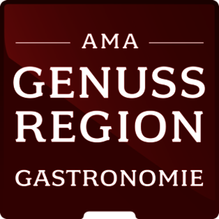 Rotes Logo für AMA Genussregion Gastronomie